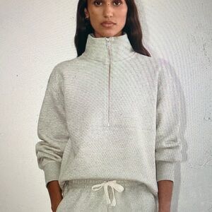 Everlane Women's Light Gray Half-Zip Sweater